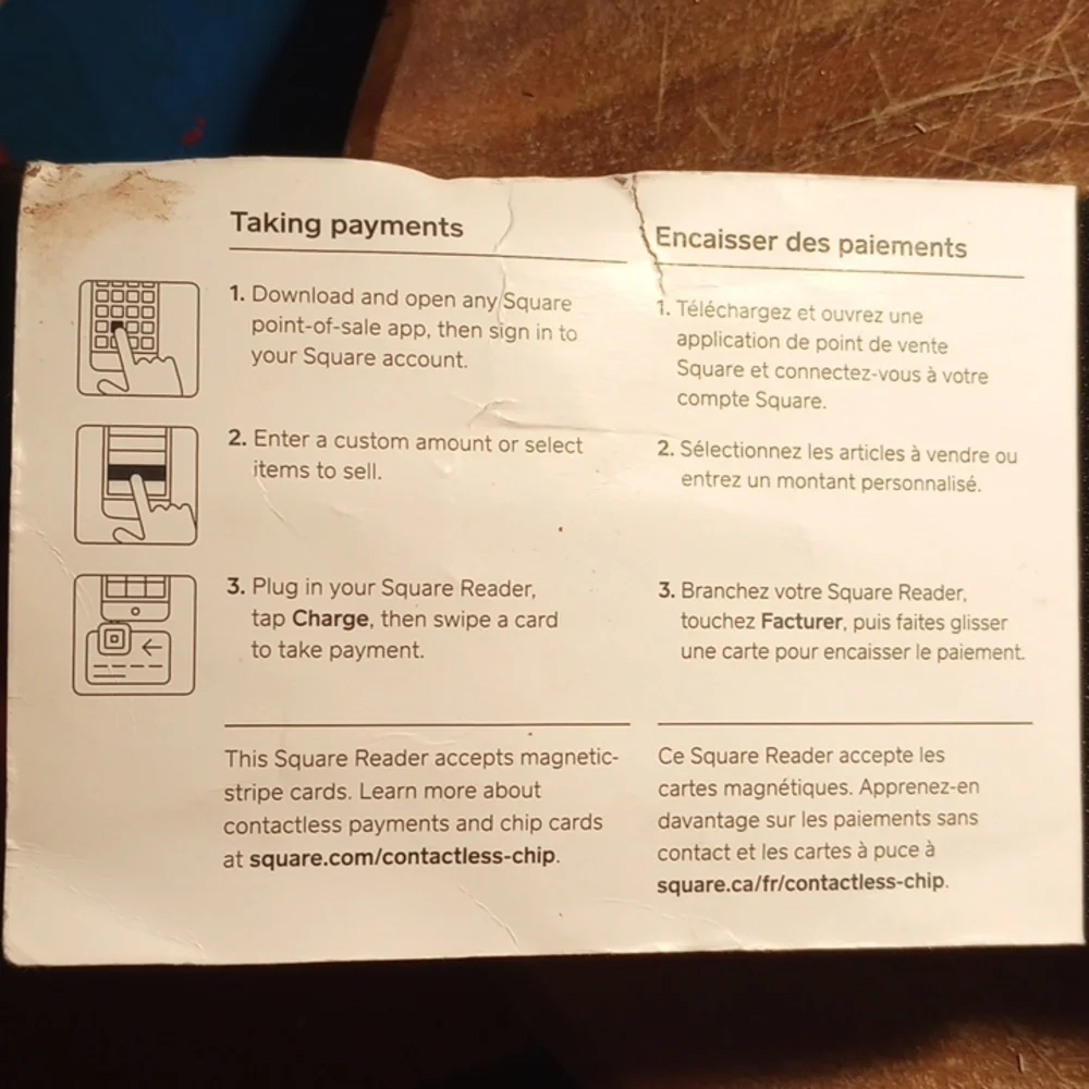 square reader (taking paynents anywhere)